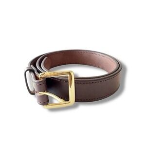 Forest Hill Brown Leather Belt Men's Size  38 Made in USA Brass Buckle Handcraft